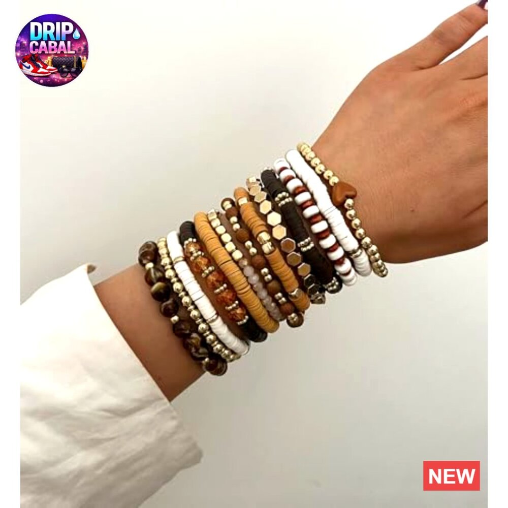 Boho Gold Surfer Stackable Stretch Bracelets Heis… - image 5